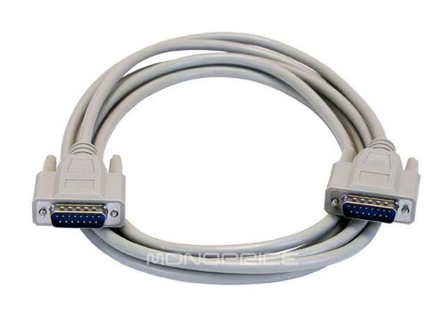 Monoprice 10ft Molded DB15 1:1 Male/Male Cable - Beige