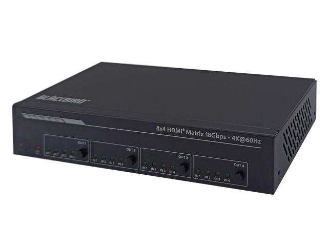 Monoprice Blackbird 4K 4x4 HDMI Matrix HDR 18Gbps 4K@60Hz YCbCr 4:4:4 HDCP 2.2