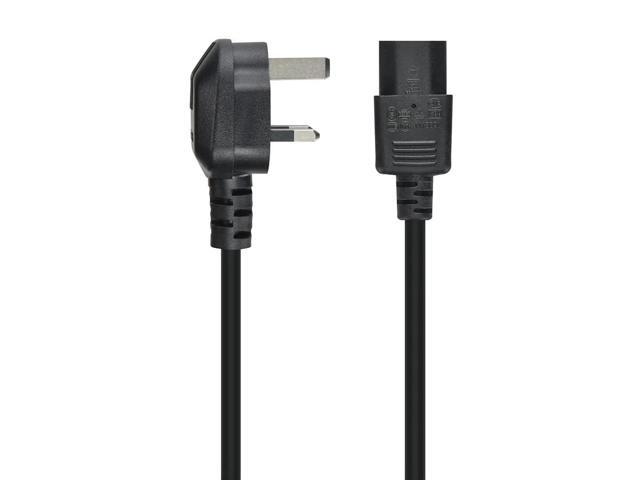 Monoprice 6Ft 18Awg England Power Cord Cable - H05vv-F Nema C13 - Black