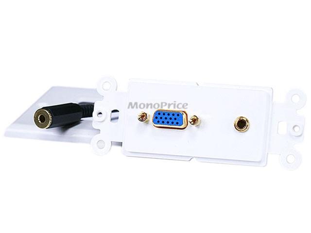 Monoprice Gold Plated SVGA + 3.5mm Stereo Audio Coupler Wall Plate