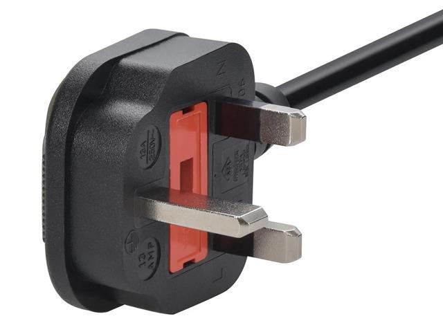 Monoprice 6Ft 18Awg England Power Cord Cable - H05vv-F Nema C13 - Black