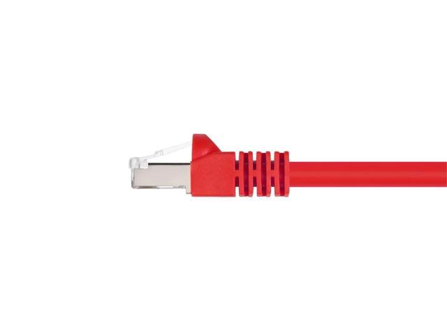 Monoprice Cat6A Ethernet Patch Cable - 7 Feet - Red Network Internet Cord - RJ45, 550Mhz, STP, Pure Bare Copper Wire, 10G, 26AWG