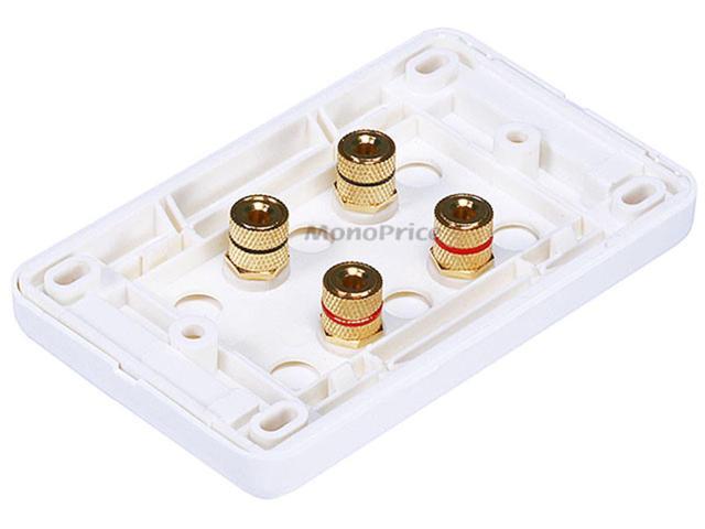 Monoprice High Quality Banana Binding Post Wall Plate For 2 Speaker - Coupler Type