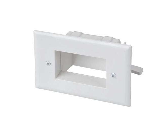 Monoprice Easy Mount Low Voltage Cable Recessed Wall Plate - White