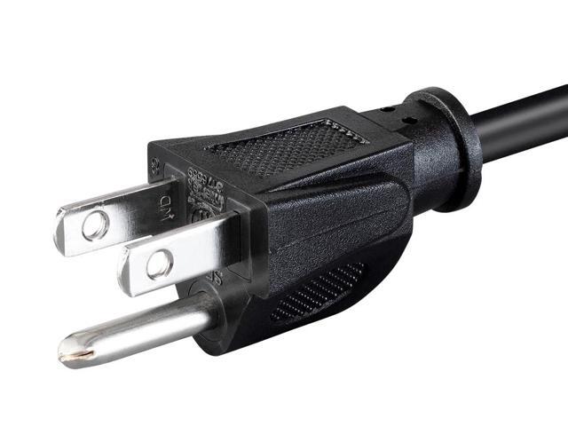 Monoprice Power Cord - 8 Feet - Black NEMA 5-15P to IEC-320-C13, 18AWG, 10A, SVT, 125V