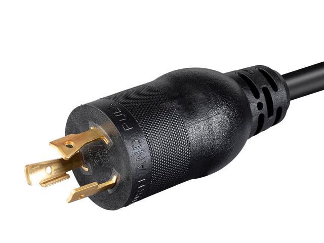 Monoprice Heavy Duty Extension Cord - 2 Feet - Black Locking Connector - NEMA L5-20P to NEMA 5-15/20R, 12AWG, 20A, SJTW, 125V