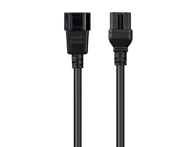 Monoprice Heavy Duty Power Cable - 10 Feet - Black IEC 60320 C14 to IEC 60320 C15, 14AWG, 15A, SJT, 100-250V
