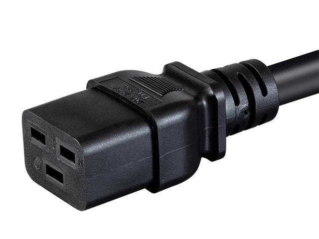 Monoprice Heavy Duty Extension Cord - 6 Feet - Black IEC 60320 C19 to NEMA 5-20P, 12AWG, 20A, SJT, 125V
