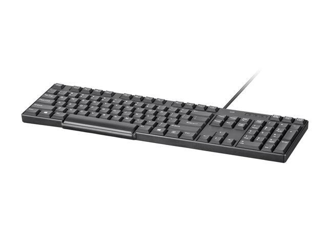 Monoprice USB Keyboard - Black, Spill Resistant Membrane, Comfortable, Standard Layout - Workstream Collection