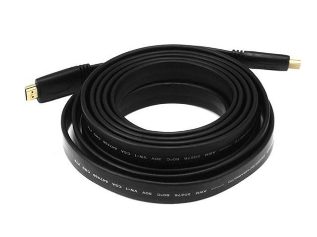 Monoprice HDMI Cable - 15 Feet - Black Flat, High Speed, 4k@24Hz, 10.2Gbps, 24AWG, CL2 - Commercial Series
