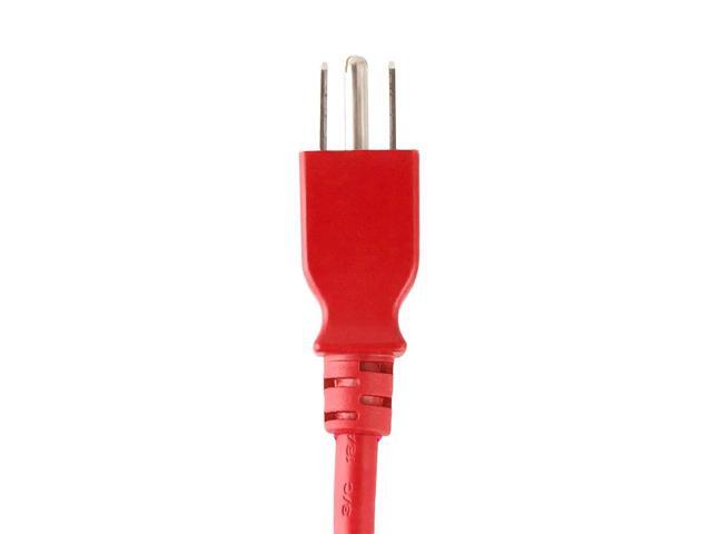 Monoprice 18AWG Power Cable / Cord - 2ft - Red 3 Conductor PC Power Connector Socket 10A (NEMA 5-15P to IEC 60320 C13)