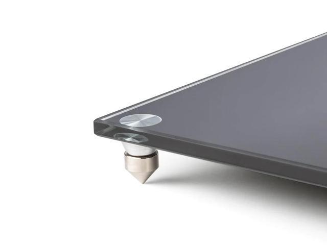 Monoprice Elements Speaker Stand - 18 Inch (Pair) With Cable Management, Strong Tempered Glass Base With Floor Spikes