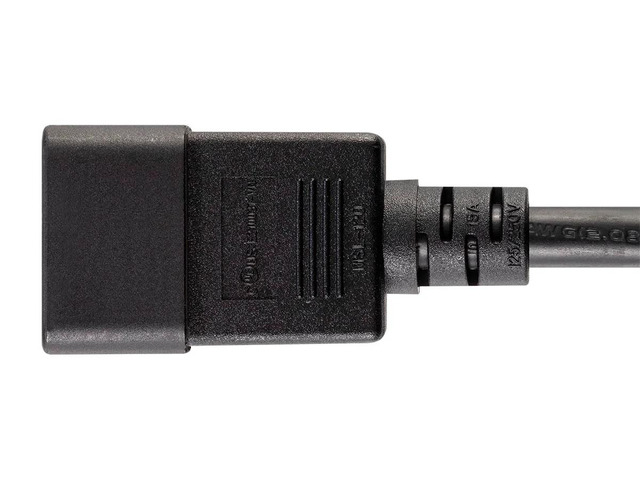 Monoprice Heavy Duty Extension Cord - 10 Feet - Black, IEC 60320 C20 to IEC 60320 C19, 12AWG, 20A, SJT, 250V, For Powering Servers, Routers, and...