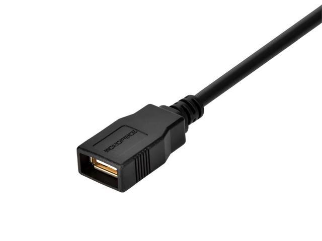 Monoprice USB Type-A to USB Type-A Female 2.0 Extension Cable - 3 Feet - Black (5 Pack) 28/24AWG, Gold Plated Connectors