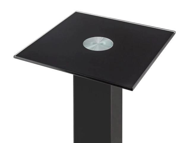Monoprice Elements Speaker Stand - 18 Inch (Pair) With Cable Management, Strong Tempered Glass Base With Floor Spikes