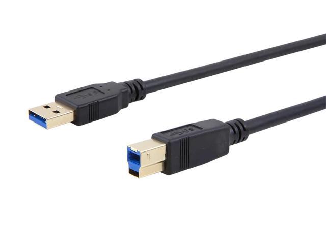 Monoprice USB 3.0 Cable - 3 Feet - Black USB Type-A Male to USB Type-B Male, compatible with Brother, HP, Canon, Lexmark, Epson, Dell, Xerox,...
