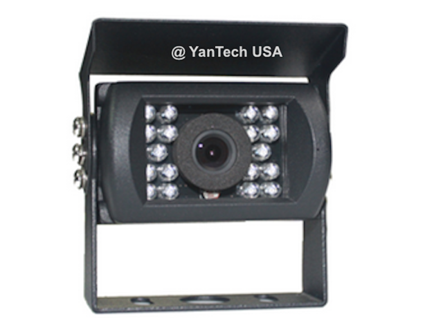 Surface Mount Infrared CCD AV Rear View Backup Camera with Wide View Angle and Night Vision for Bus, RV, Truck,