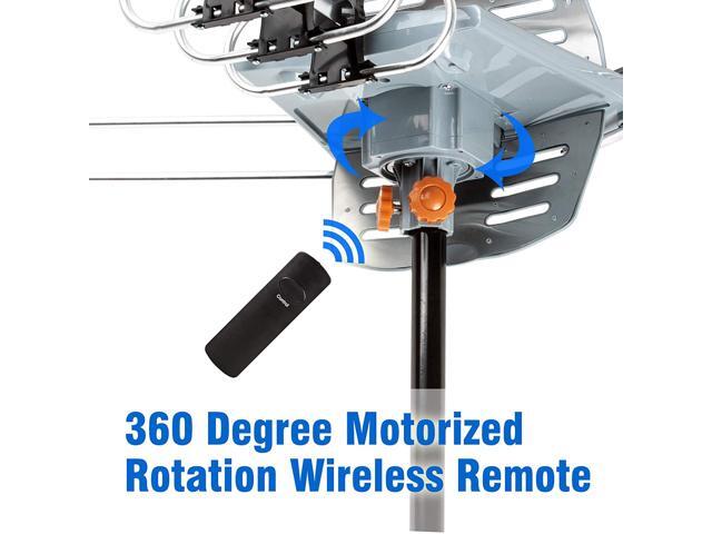Five Star TV Antenna Outdoor 150 miles 360 Degree Rotation UHF VHF with Pole & Remote Control Support 5 TVs - image 4