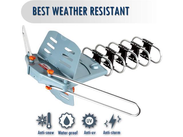 FiveStar [Newest 2020] HDTV Antenna Amplified Digital Outdoor Antenna 150 Miles Range, 360 Degree Rotation Wireless Remote, with 40FT RG6 Coax...