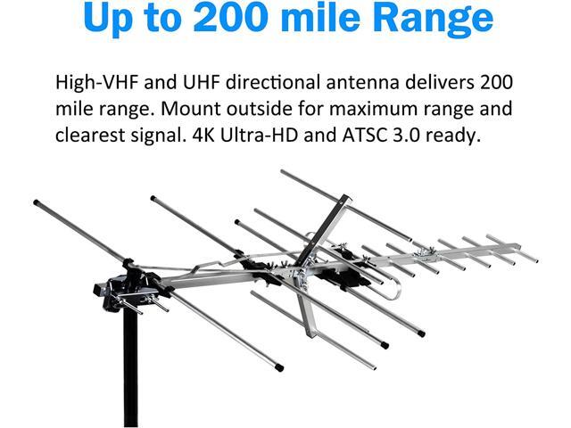 Five Star TV Antenna Indoor/Outdoor Yagi Satellite HD Antenna with up to 200 Mile Range, Attic or Roof Mount TV Antenna, Long Range Digital OTA...