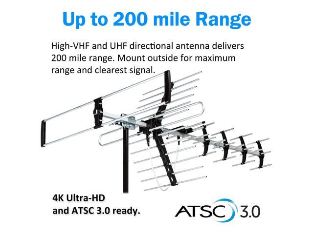 [Newest 2023] Five Star Outdoor HDTV Antenna up to 200 Mile Long Range, Attic or Roof Mount TV Antenna, Long Range Digital OTA Antenna for 4K 1080P...