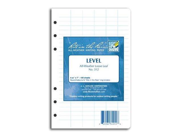 RITE IN THE RAIN 312 Loose Leaf,Level,Rite In Rain,PK100
