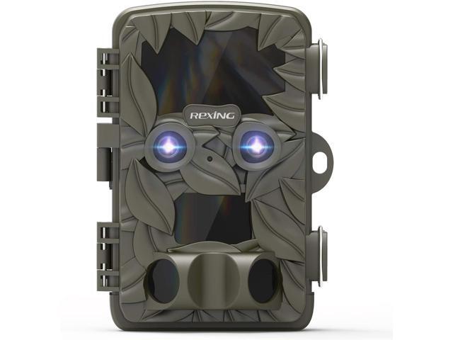 REXING Woodlens H6 - Dual Camera Trail Cam, 4K+FHD Ultra HD Video, 20MP CMOS Motion Sensor with Night Vision, Photo Burst, Time Lapse, 512GB, TV...