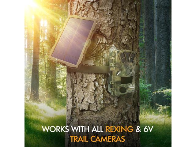 Trail Camera Solar Panel Kit Waterproof 12V Solar Charger with 2400 mAh Rechargeable Lithium Battery Outdoor Power System for All Hunting Cameras