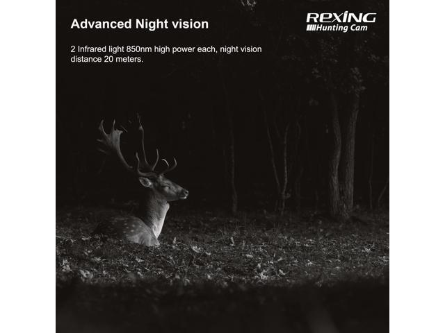 Rexing Woodlens H2 - 4K Wi-Fi Trail Camera, 20MP CMOS Motion Sensor with Ultra Night Vision Distance, 512GB, AV Output 12 Month Standby...
