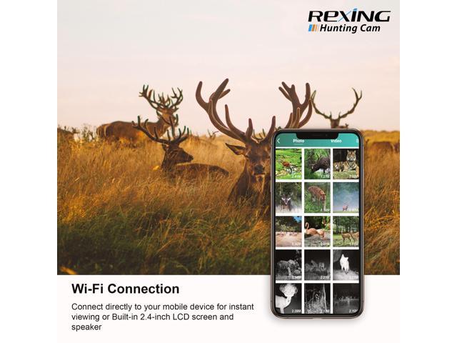 Rexing Woodlens H2 - 4K Wi-Fi Trail Camera, 20MP CMOS Motion Sensor with Ultra Night Vision Distance, 512GB, AV Output 12 Month Standby...