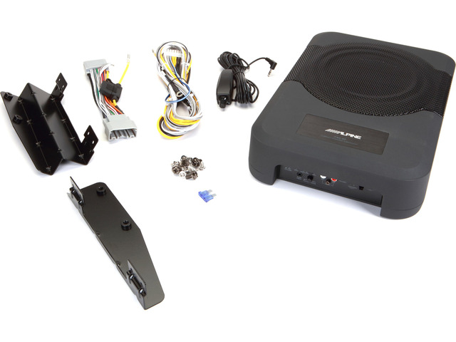 Alpine Restyle 8' Amplified Subwoofer (PWE-S8-WRA) Custom Fit for 2011-Up Jeep Wrangler (4 door) - Under Seat Plug and Play 120 Watt Amplified...