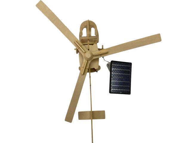 Solar Powered Wooden Helicopter Model with Motor Educational Kit