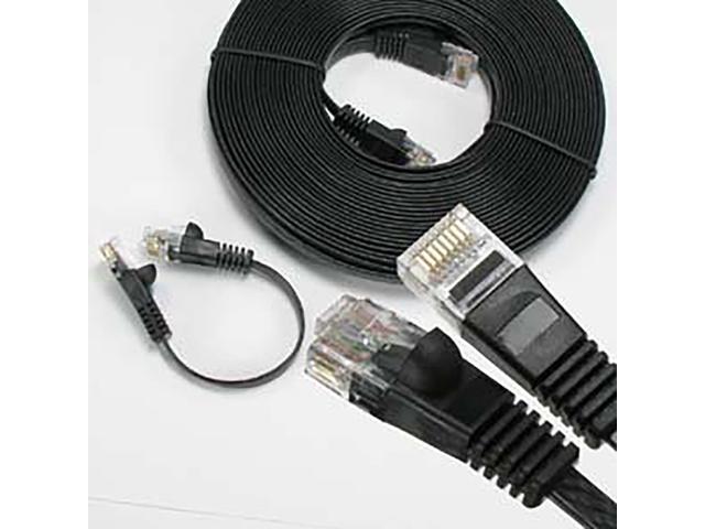 iMBAPrice Flat Ethernet Cable - Cat6 3 Feet (Ft) Ultraflat Network Patch Cord Black