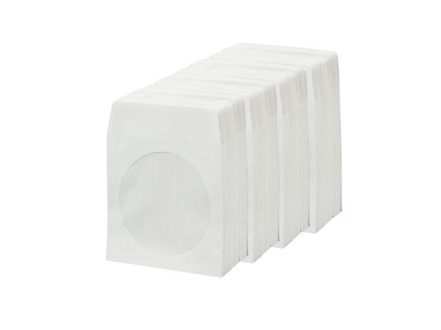 BestDuplicator White Cd/Dvd Paper Media Sleeves Envelopes with Flap and Clear Window (400 Sleeves) White