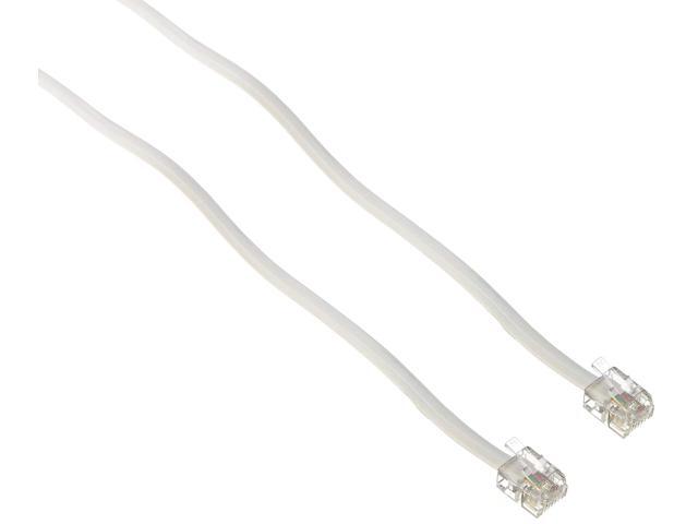 Trisonic Telephone Extension Cord Phone Cable Foot, 50ft, White