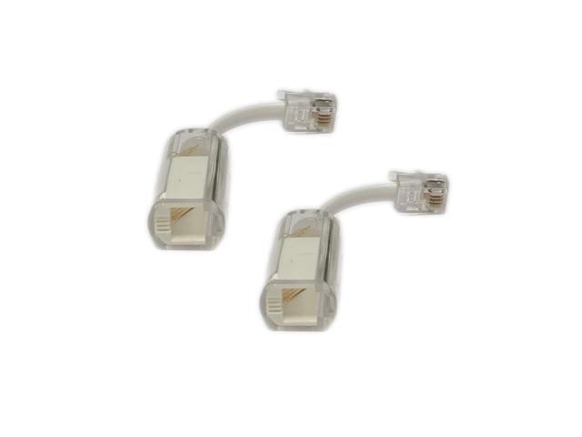 iMBAPrice (Pack of 2) Telephone Cord Anti-Tangle - 360 Degree Rotating Landline Swivel Cord Untangler (White) Detangle T