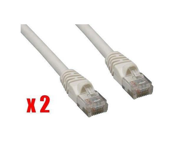 iMBAPrice 1Ft (Pack of 2) CAT5e RJ45 Patch Ethernet Network Cable 1 FT White For PC, Mac, Laptop, PS2, PS3, XBox, and XBox 360