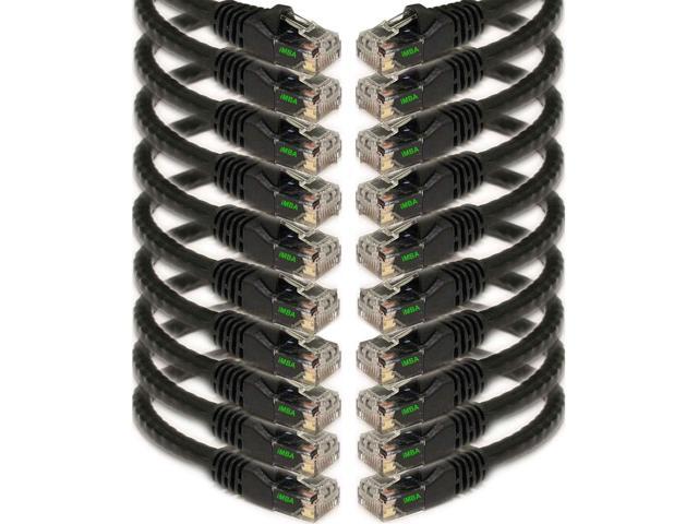 iMBAPrice - 100 ' Cat5e RJ45 Network Ethernet Patch Cable, (10 Pack), Black (IMBA-CAT5-100BK-10PK)