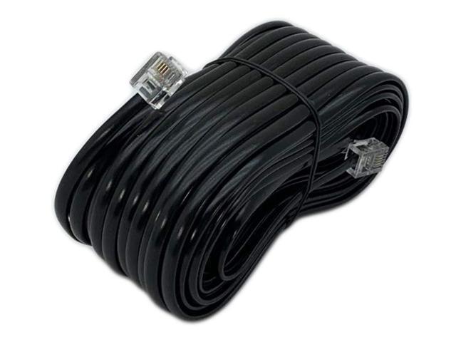 iMBAPrice 50 Feet Long Telephone Extension Cord Phone Cable Line Wire - Black