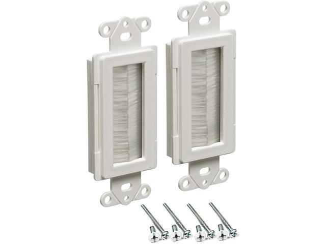 iMBAPrice CED135-2 Cable Entry Device with Brush-Style Opening, 1-Gang, White, 2-Pack