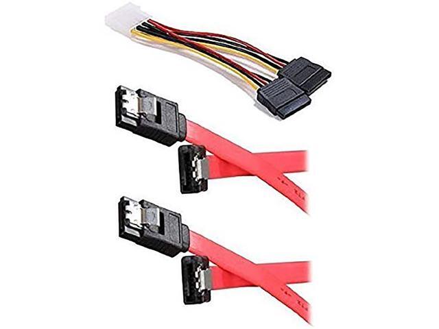iMBAPrice SSD/SATA Dual Hard Drive Connection Cable Kit (1x Molex 4 Pin to x2 15 Pin SATA Power Splitter Cable + 1x2 SAT