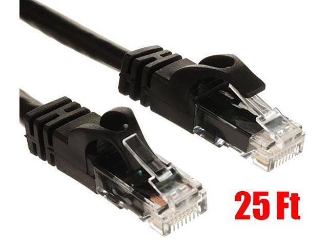 25 Ft (25ft) Cat6 Ethernet Network Patch Cable RJ45 Black