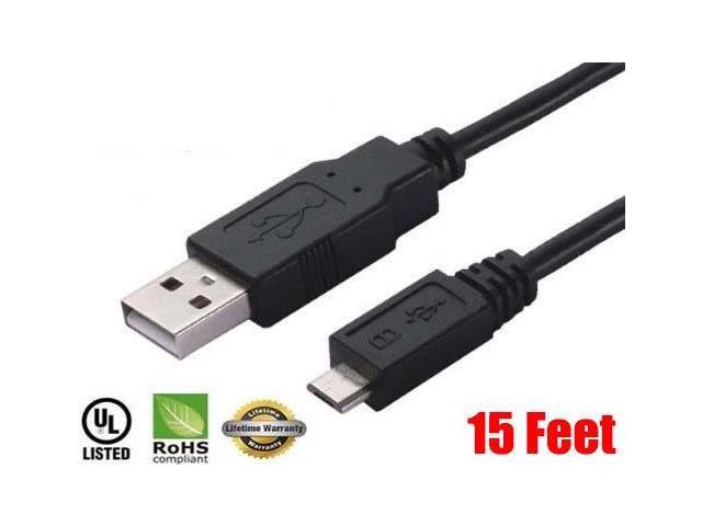 iMBAPrice 15 Feet USB to Micro USB Cable for HTC One/S/V/X/X+, EVO 4G LTE, EVO Design 4G, INCREDIBLE 4G LTE, Droid DNA, Desire C, HD2, HD7, HD7S,...