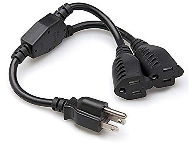 Amamax 14' (Inches) Heavy Duty AC Power Cable Splitter Cable Extender for Vizio TV Monitor/Laptop/Computer/Game Consoles