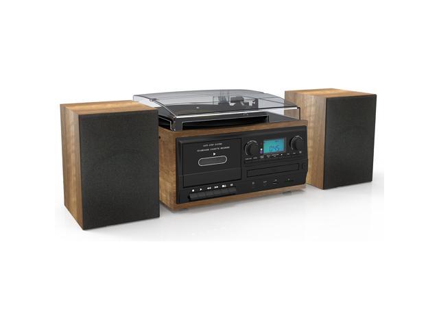 Boytone BT-58W Bluetooth Record Player Turntable with CD Player, Convert LP Vinyl, CD to MP3 Player, Cassette, AM/FM Radio, Aux, USB/SD Encoding,...