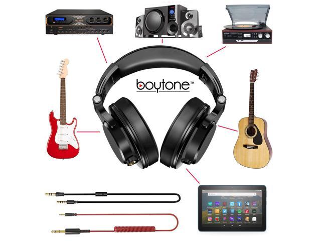 Boytone BT-10BK Wired Over Ear Headphones Studio Monitor & Mixing DJ Stereo Headsets with 50mm Drivers and 1/4 to 3.5mm Audio Jack for Audio Mixer...