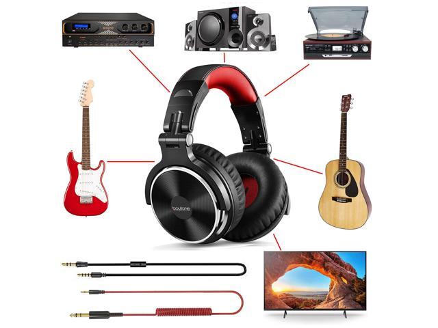 Boytone BT-10RD Wired Over Ear Headphones Studio Monitor & Mixing DJ Stereo Headsets with 50mm Drivers and 1/4 to 3.5mm Audio Jack for Audio Mixer...