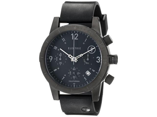 Electric Men's FW02 Chronograph Quartz Black Sports Watch Dial Rubber Strap Date