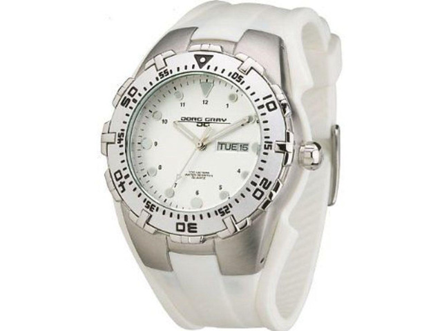Jorg Gray JG5300-11 Men's Watch - Round White Dial White Band Stainless Accents