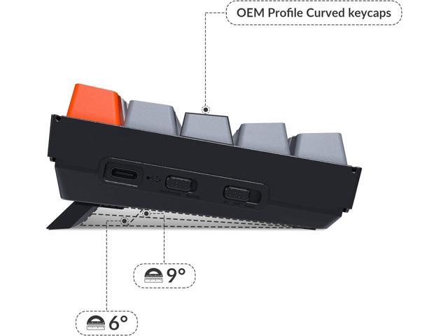 Keychron K6 Bluetooth 5.1 Wireless Mechanical Keyboard with Gateron G Pro Brown Switch/LED Backlit/Rechargeable Battery, 68 Keys Compact Keyboard...